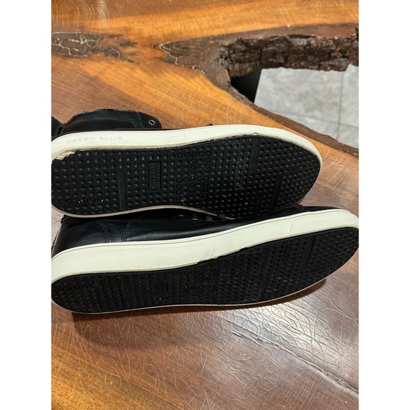 Perry Ellis America Olson High-Top Sneakers – Black Leather Men's Size 10.5 Casu - Picture 4 of 8